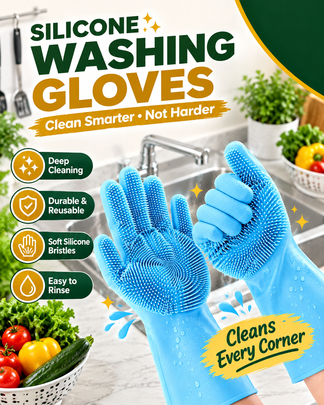 Silicone Washing Gloves